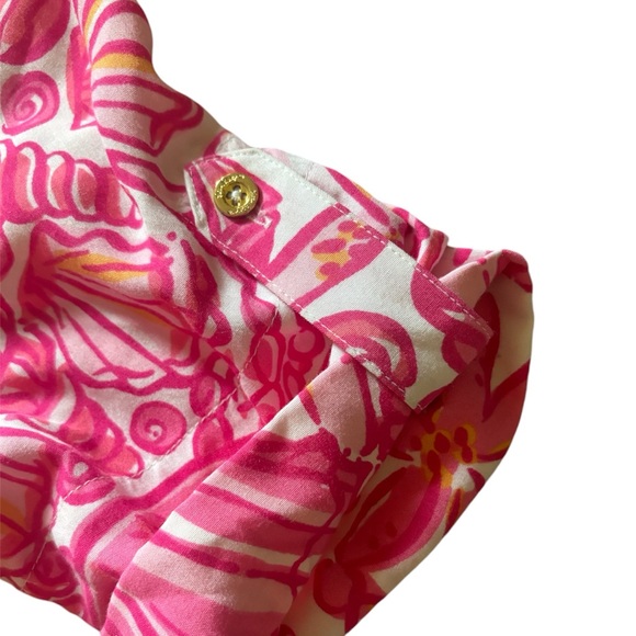 LILLY PULITZER Everett Dress-Hotty Pink Sailors Valentine-Lace Up Neck - Picture 4 of 6